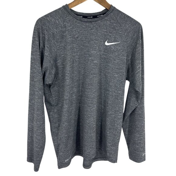 Nike Dri-Fit Men's Heathered Long Sleeve Rash Guard Size L - Picture 1 of 10